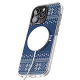 iPhone 16 Pro Max Personalised Blue Christmas Knitted Jumper Black Impact Phone Case