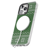 iPhone 16 Pro Max Personalised Green Christmas Knitted Jumper Black Impact Phone Case