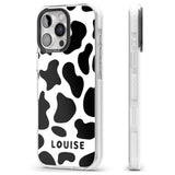 iPhone 16 Pro Max Personalised Cow Print Black Impact Phone Case