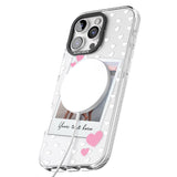 iPhone 16 Pro Max Personalised Instant Film & Hearts Photo Black Impact Phone Case