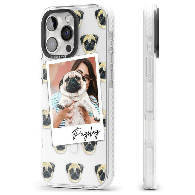 iPhone 16 Pro Max Personalised Pug - Dog Photo Black Impact Phone Case