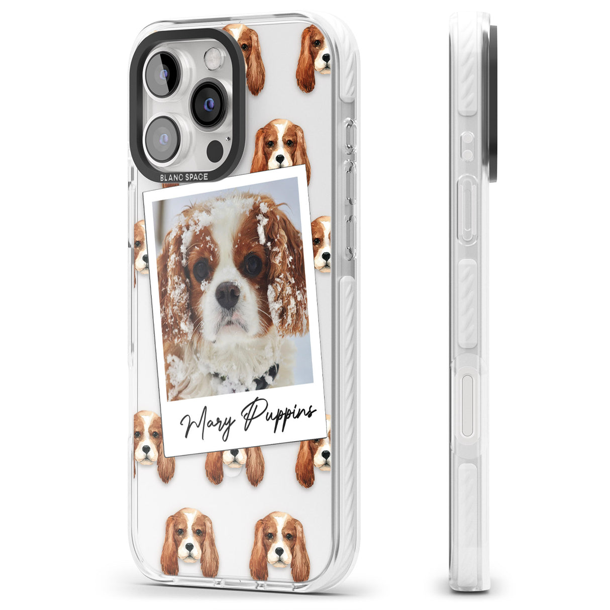 iPhone 16 Pro Max Personalised Cavalier King Charles - Dog Photo Black Impact Phone Case