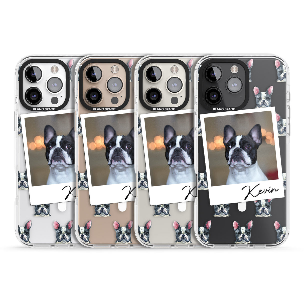 iPhone 16 Pro Max Personalised French Bulldog, Black & White - Dog Photo Black Impact Phone Case