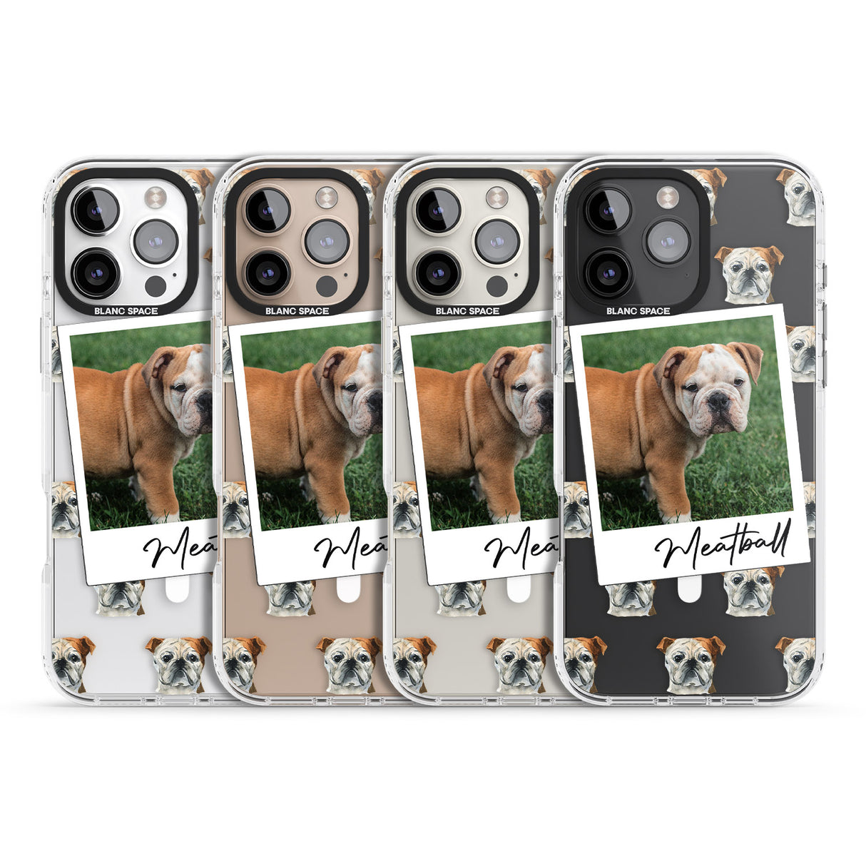 iPhone 16 Pro Max Personalised English Bulldog - Dog Photo Black Impact Phone Case