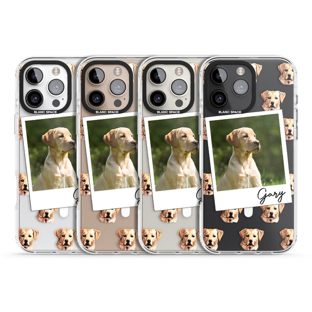 iPhone 16 Pro Max Personalised Labrador, Tan - Dog Photo Black Impact Phone Case