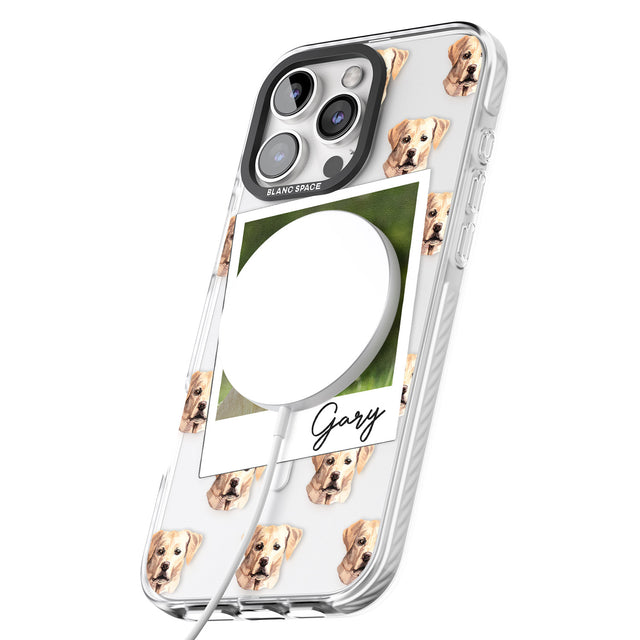 iPhone 16 Pro Max Personalised Labrador, Tan - Dog Photo Black Impact Phone Case