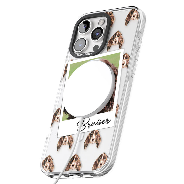 iPhone 16 Pro Max Personalised Springer Spaniel - Dog Photo Black Impact Phone Case