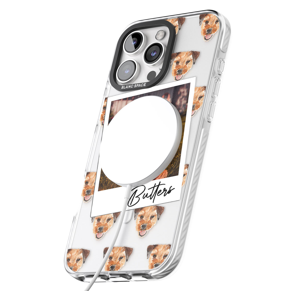 iPhone 16 Pro Max Personalised Border Terrier - Dog Photo Black Impact Phone Case