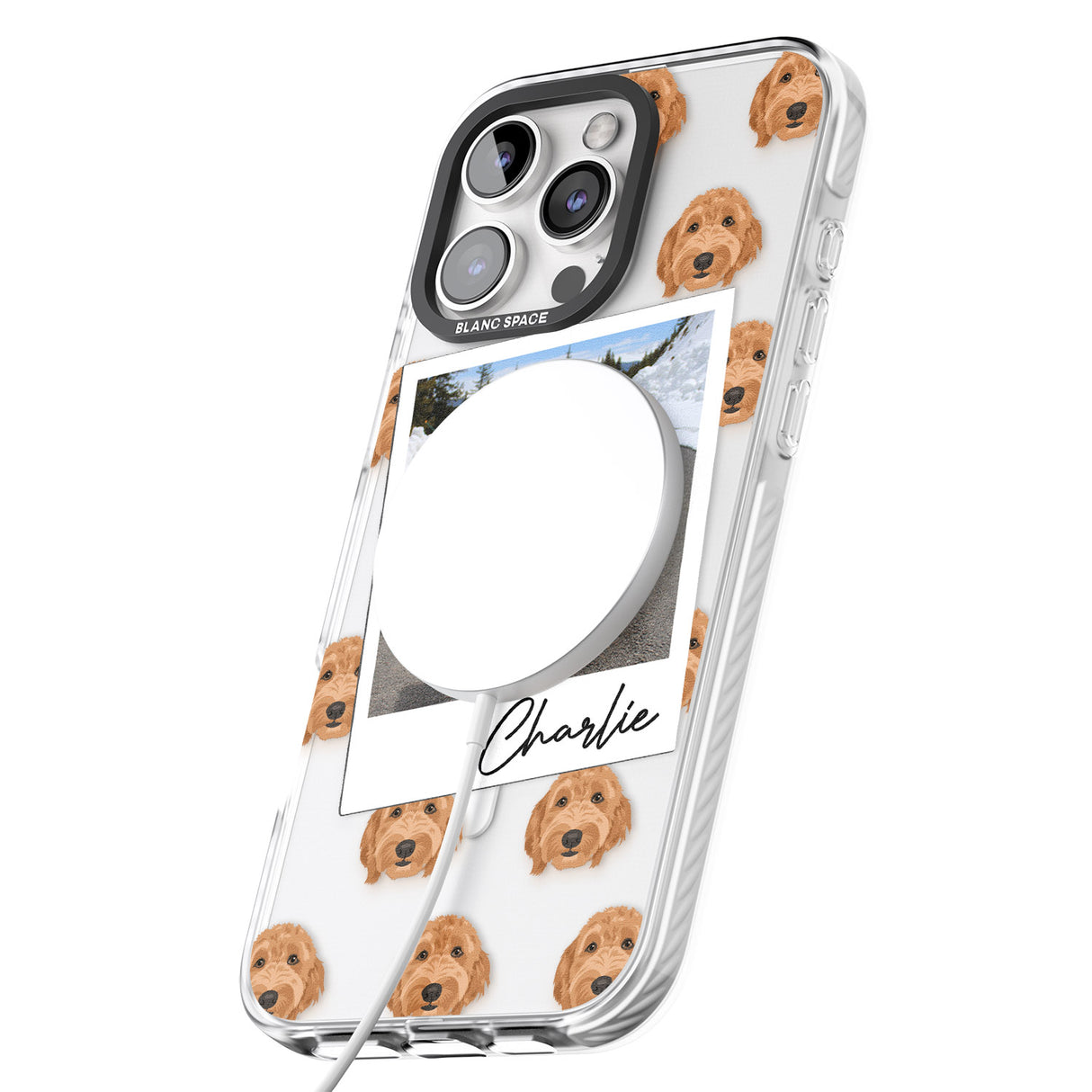 iPhone 16 Pro Max Personalised Personalised Golden Doodle - Dog Photo Black Impact Phone Case