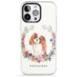 iPhone 16 Pro Max Personalised Cavalier King Charles Portrait Spaniel Black Impact Phone Case