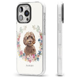 iPhone 16 Pro Max Personalised Brown Cockapoo - Watercolour Dog Portrait Black Impact Phone Case