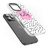 iPhone 16 Pro Max Personalised Pink Circle & Dots Black Impact Phone Case