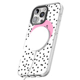 iPhone 16 Pro Max Personalised Pink Circle & Dots Black Impact Phone Case