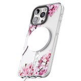 iPhone 16 Pro Max Personalised Cherry Blossoms with Text Black Impact Phone Case