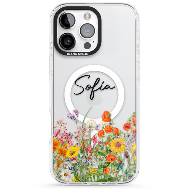 Personalised Summer Wildflowers Impact Magsafe Phone Case for iPhone 16 Pro, iPhone 16 Pro Max