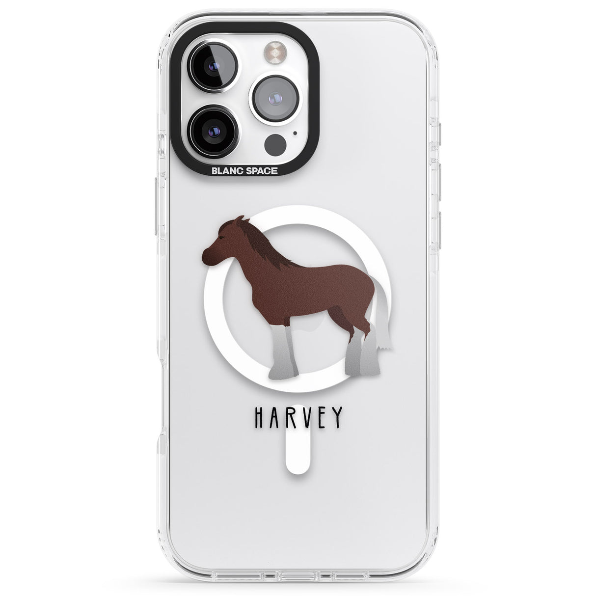 iPhone 16 Pro Max Personalised Brown Horse Black Impact Phone Case