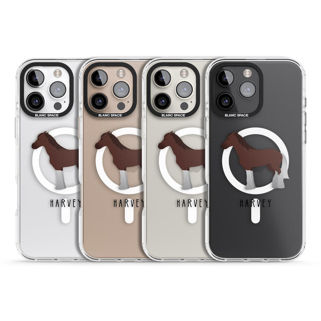 iPhone 16 Pro Max Personalised Brown Horse Black Impact Phone Case