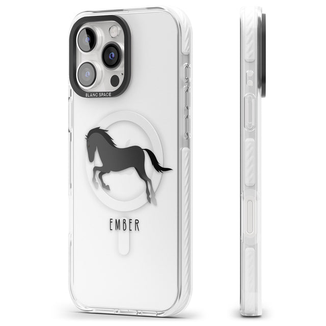 iPhone 16 Pro Max Personalised Black Horse Black Impact Phone Case