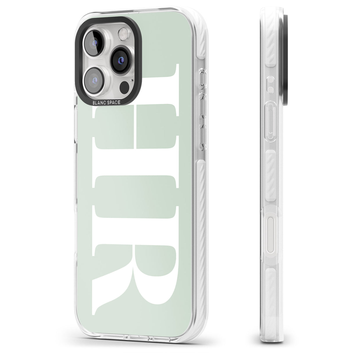 iPhone 16 Pro Max Personalised White & Seafoam Green Personalised Black Impact Phone Case