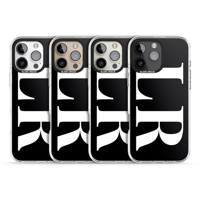 iPhone 16 Pro Max Personalised White & Black Letters Black Impact Phone Case