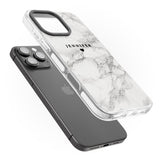 iPhone 16 Pro Max Personalised Classic Grey Marble Black Impact Phone Case