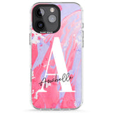 iPhone 16 Pro Max Personalised Pink & Purple - Marble Black Impact Phone Case