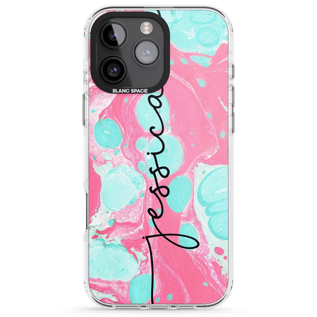 Personalised Turquoise & Pink - Marbled