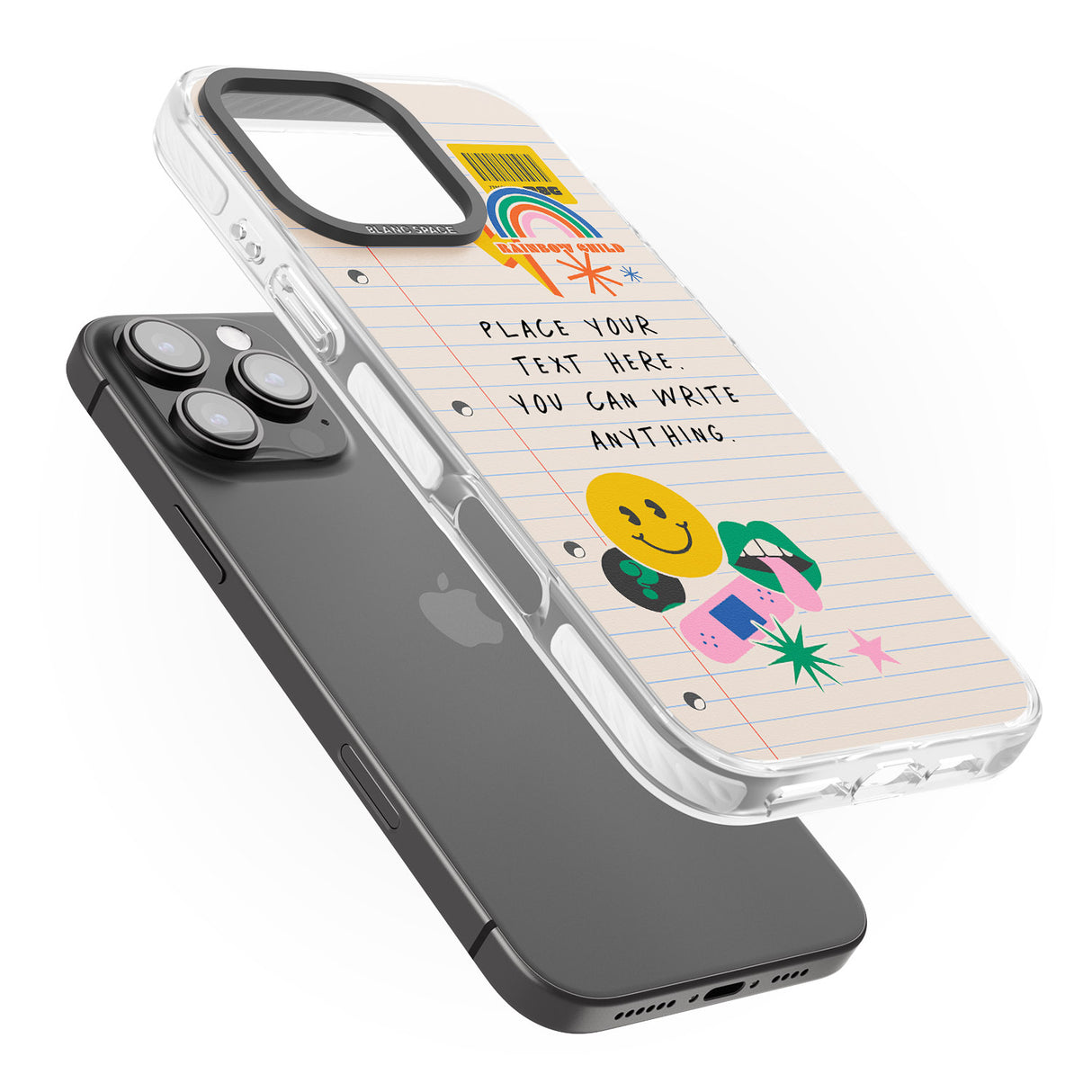 iPhone 16 Pro Max Personalised Nostalgia Sticker Mix #1 Black Impact Phone Case