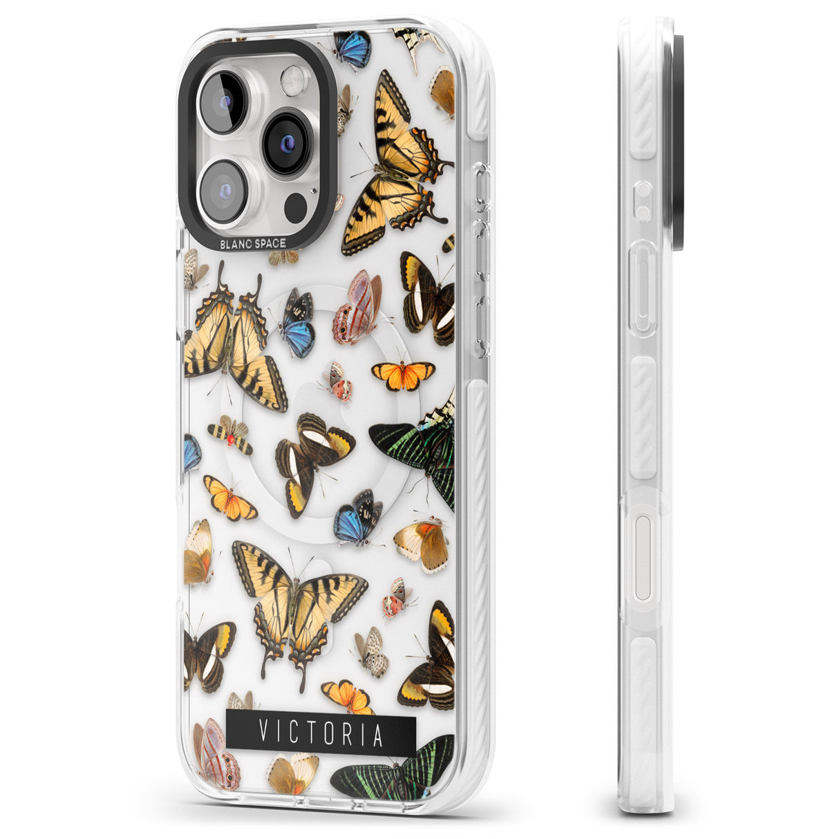 iPhone 16 Pro Max Personalised Photorealistic Butterfly Black Impact Phone Case