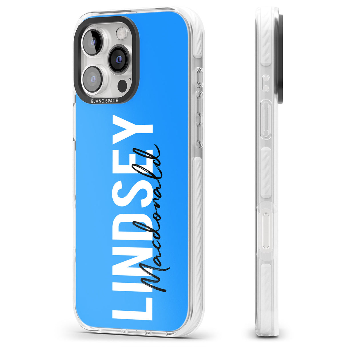 iPhone 16 Pro Max Personalised Bold Name: Blue Black Impact Phone Case