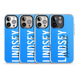 iPhone 16 Pro Max Personalised Bold Name: Blue Black Impact Phone Case