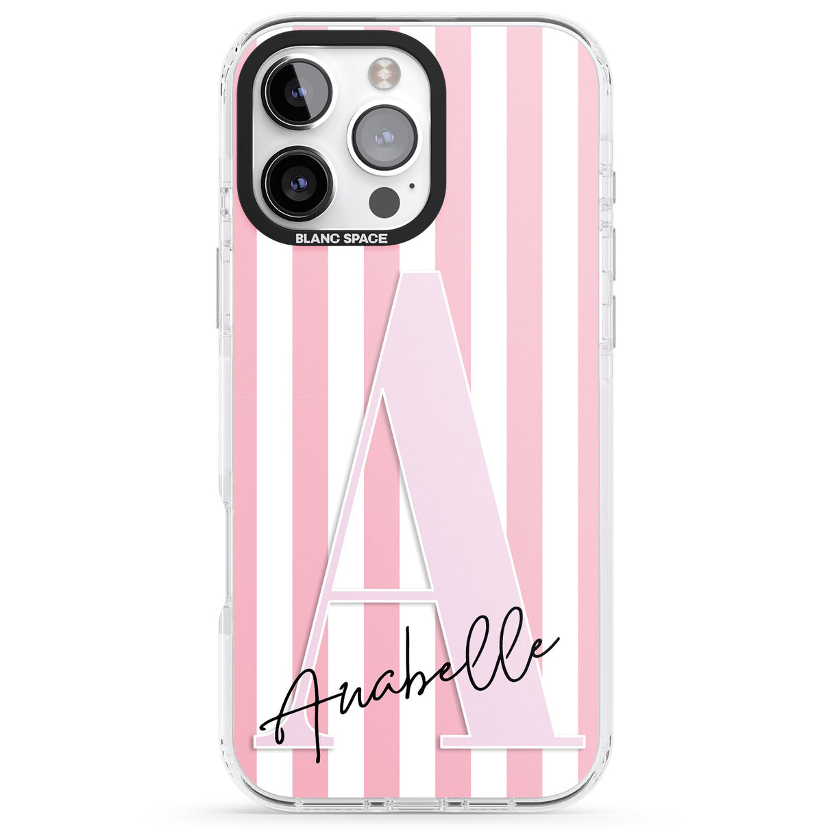 Personalised Pink Stripes & Large Monogram