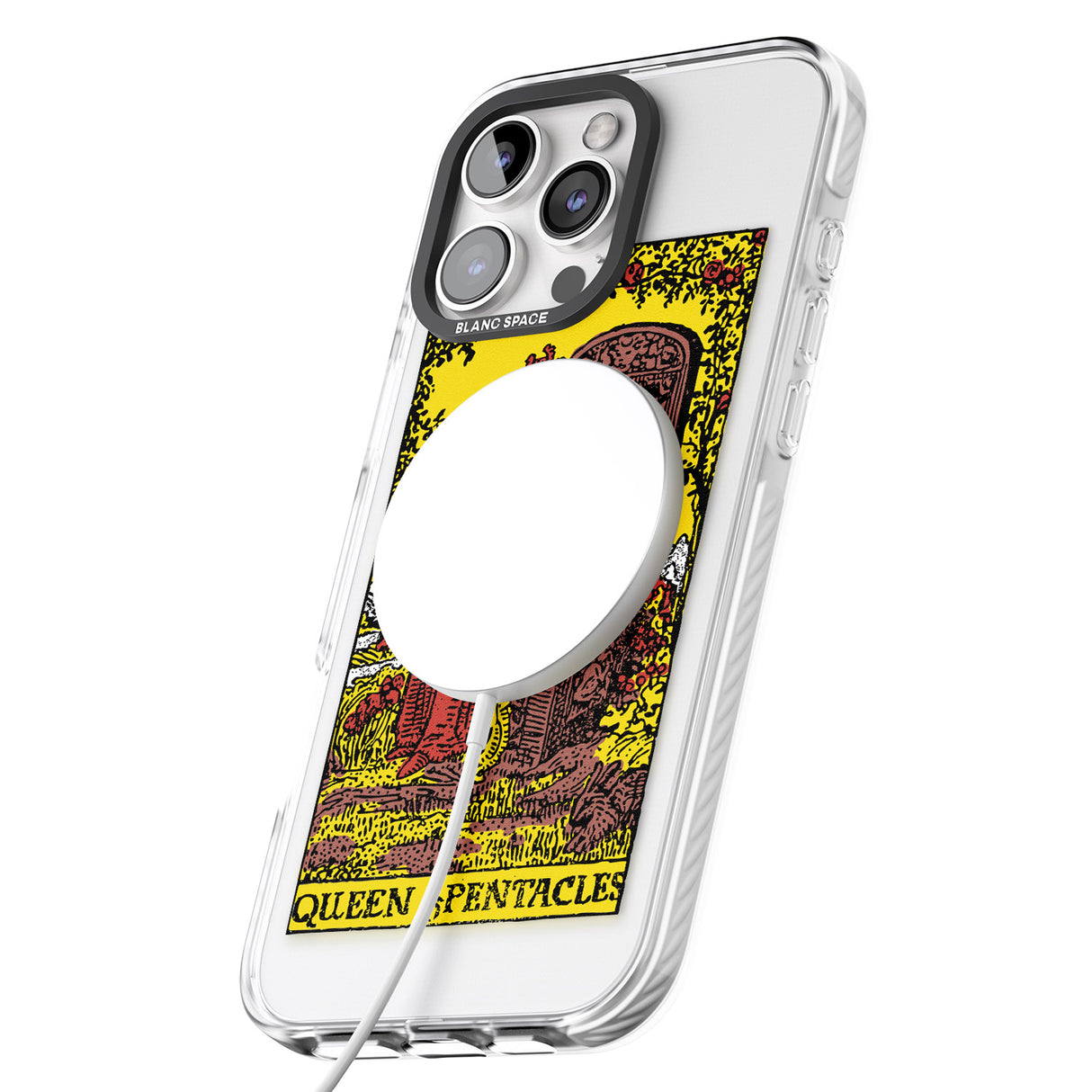 iPhone 16 Pro Max Personalised Queen of Pentacles Tarot Card - Colour Black Impact Phone Case