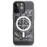 iPhone 16 Pro Max Personalised Wheel of Fortune Tarot Card - White Transparent Black Impact Phone Case