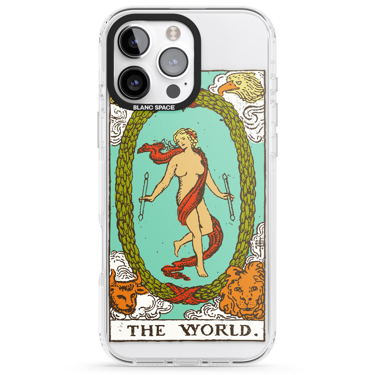 iPhone 16 Pro Max Personalised The World Tarot Card - Colour Black Impact Phone Case