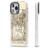 iPhone 16 Pro Max Personalised The Lovers Tarot Card - Solid Cream Black Impact Phone Case