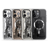 iPhone 16 Pro Max Personalised Queen of Wands Tarot Card - Transparent Black Impact Phone Case