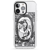 iPhone 16 Pro Max Personalised The World Tarot Card - Transparent Black Impact Phone Case