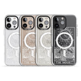 iPhone 16 Pro Max Personalised The Moon Tarot Card - White Transparent Black Impact Phone Case