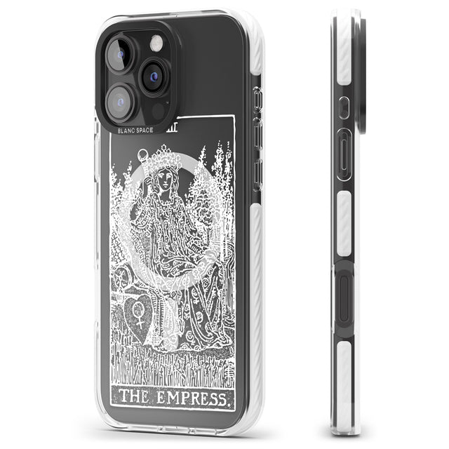 iPhone 16 Pro Max Personalised The Empress Tarot Card - White Transparent Black Impact Phone Case