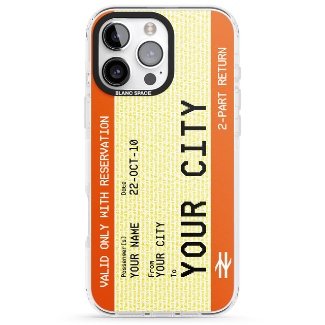 iPhone 16 Pro Max Personalised Create Your Own Train Ticket Black Impact Phone Case