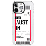 iPhone 16 Pro Max Personalised Austin Boarding Pass Black Impact Phone Case