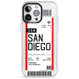 iPhone 16 Pro Max Personalised San Diego Boarding Pass Black Impact Phone Case