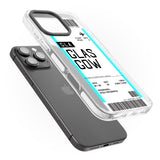 iPhone 16 Pro Max Personalised Glasgow Boarding Pass Black Impact Phone Case