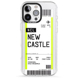 iPhone 16 Pro Max Personalised Newcastle Boarding Pass Black Impact Phone Case