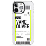 iPhone 16 Pro Max Personalised Vancouver Boarding Pass Black Impact Phone Case