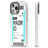 iPhone 16 Pro Max Personalised Madrid Boarding Pass Black Impact Phone Case