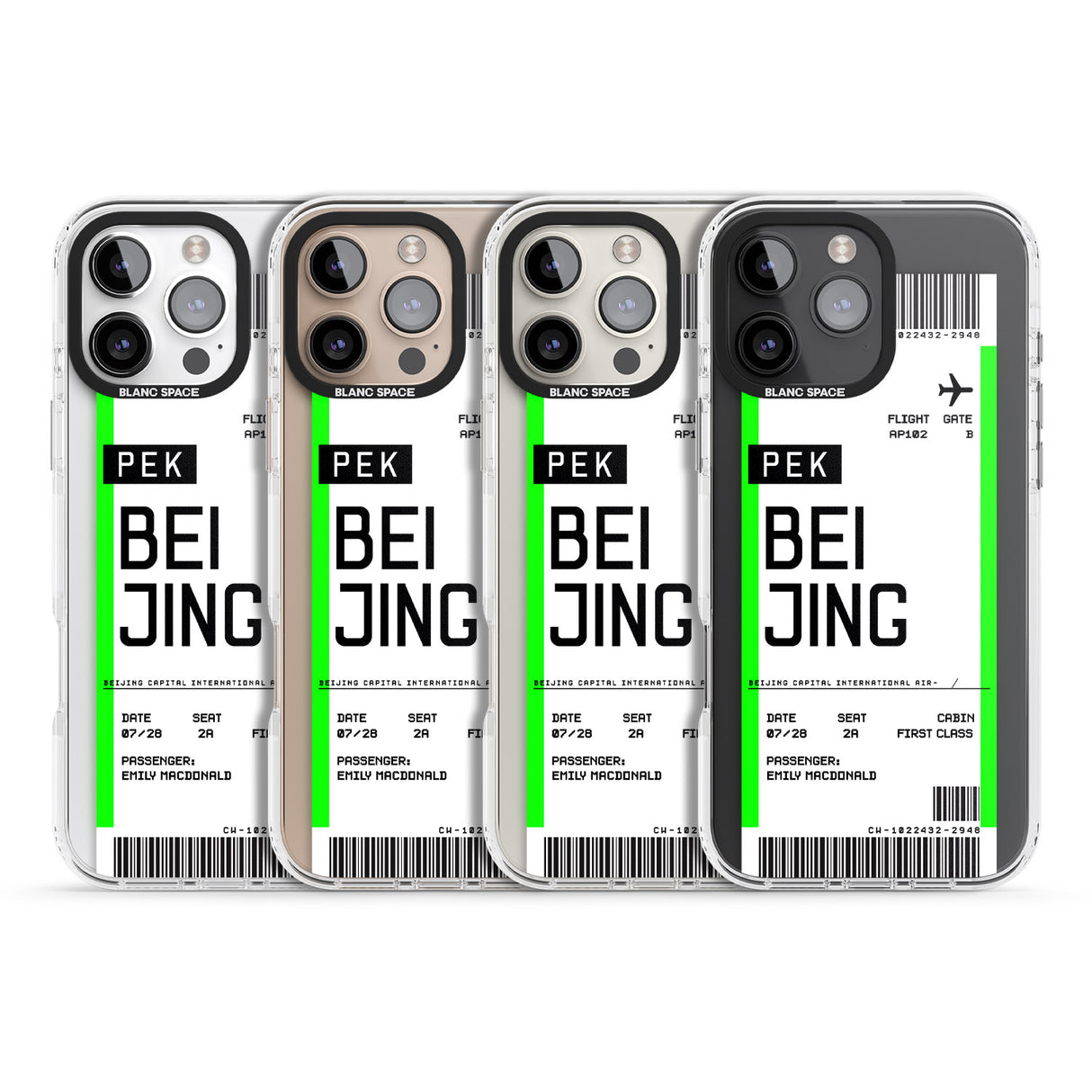 iPhone 16 Pro Max Personalised Beijing Boarding Pass Black Impact Phone Case