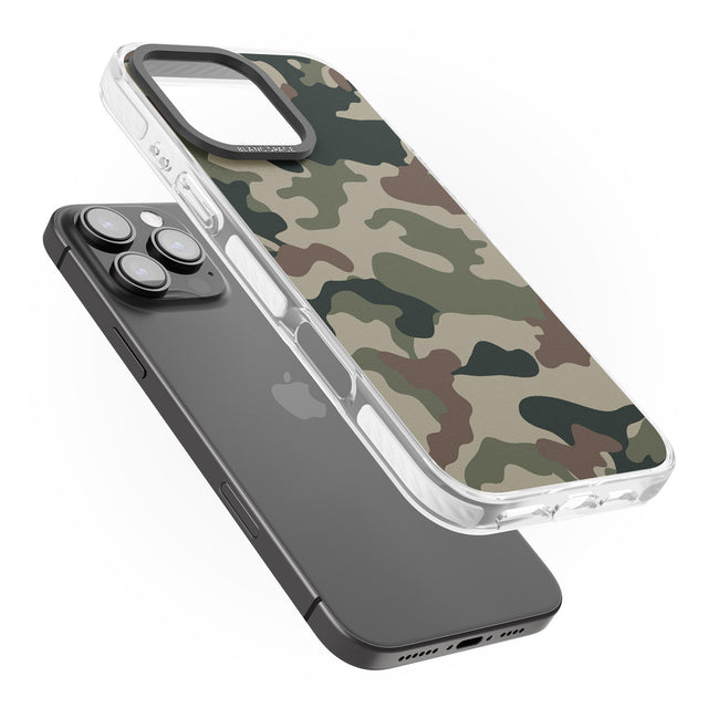 iPhone 16 Pro Max Woodland British Camo Black Impact Phone Case