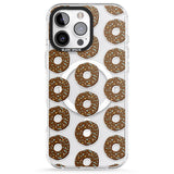 iPhone 16 Pro Max Chocolate Donut Pattern Black Impact Phone Case